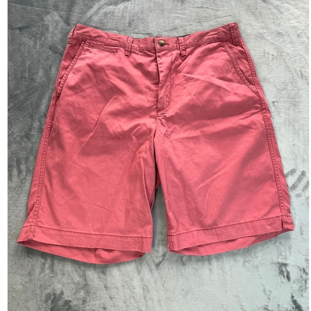 Polo Ralph Lauren Relaxed Fit Salmon Pink Chino Shorts Mens 34 Cotton Twill Pony